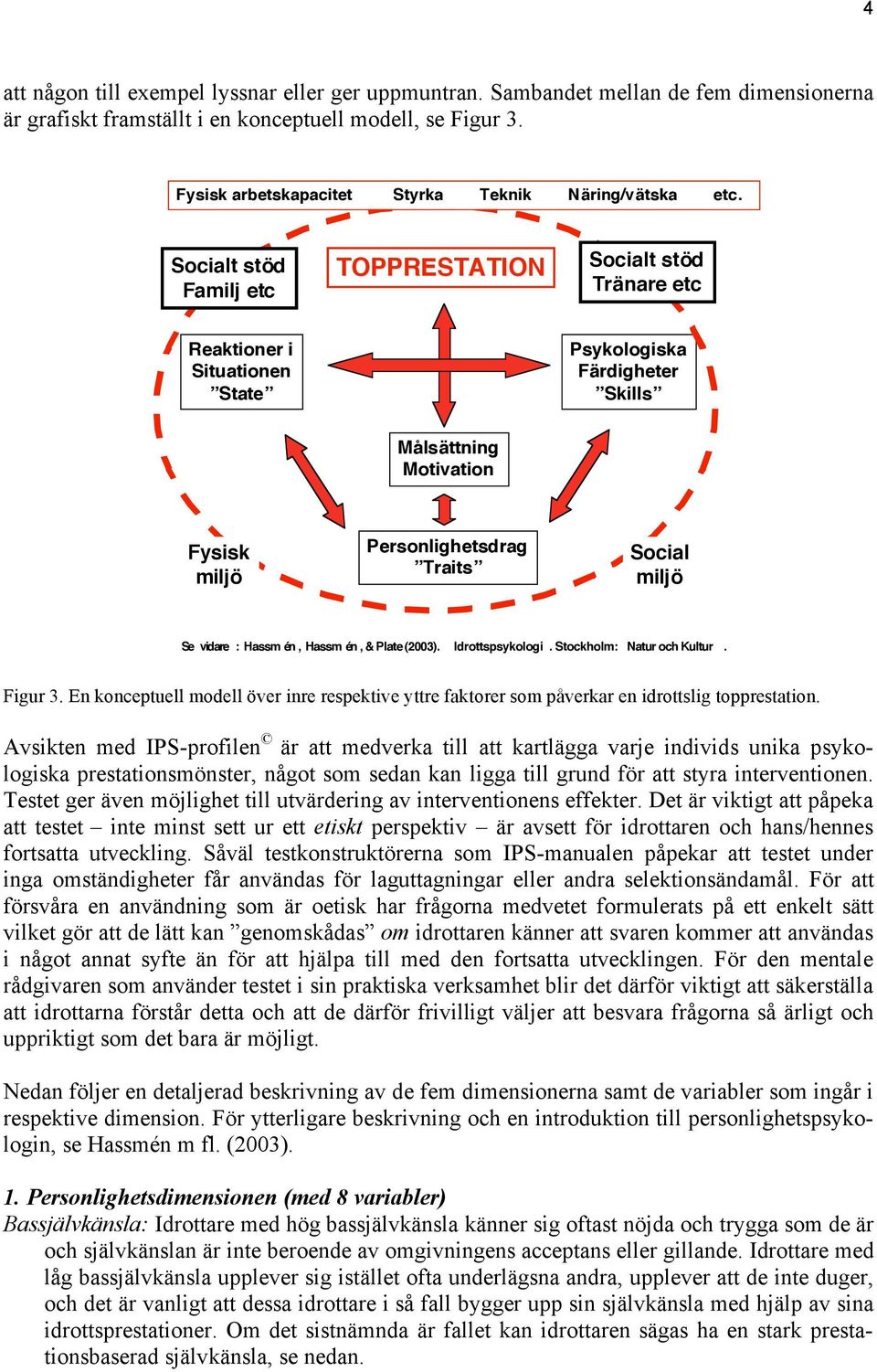 Socialt stöd Familj etc TOPPRESTATION Socialt stöd Tränare etc Reaktioner i Situationen State Psykologiska Färdigheter Skills Målsättning Motivation Fysisk miljö Personlighetsdrag Traits Social miljö