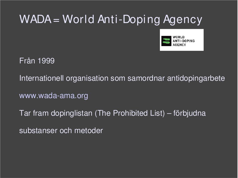 antidopingarbete www.wada-ama.