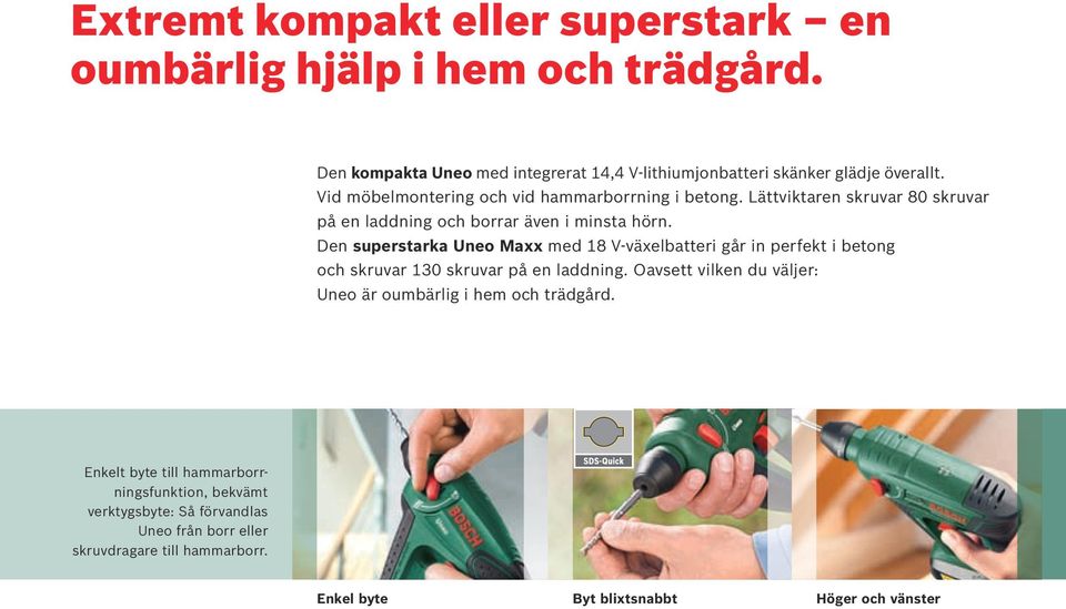 Den superstarka Uneo Maxx med 18 V-växelbatteri går in perfekt i betong och skruvar 130 skruvar på en laddning.