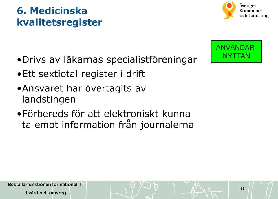 Ansvaret har övertagits av landstingen Förbereds för att