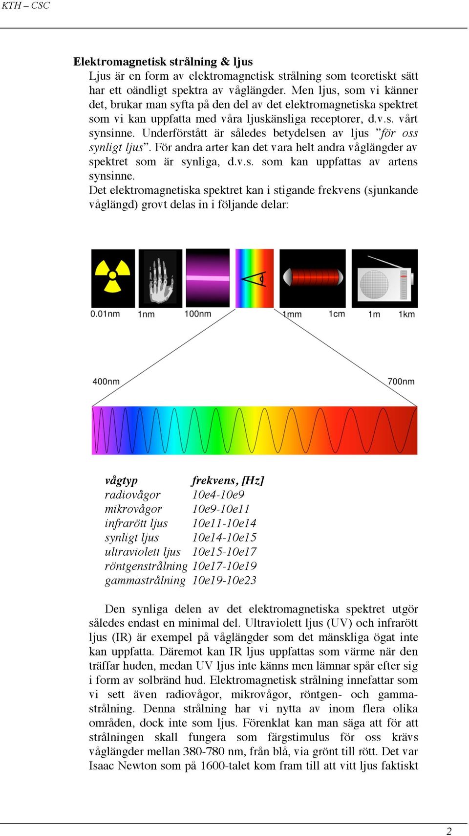 Underförstått är således betydelsen av ljus för oss synligt ljus. För andra arter kan det vara helt andra våglängder av spektret som är synliga, d.v.s. som kan uppfattas av artens synsinne.