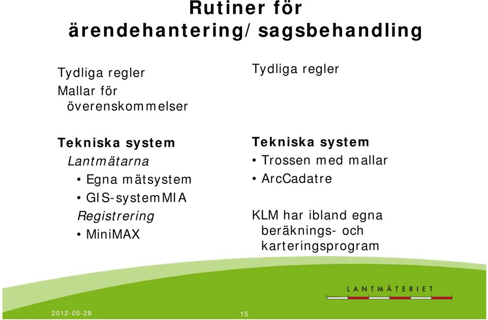 mätsystem GIS-systemMIA Registrering MiniMAX Tekniska system Trossen med