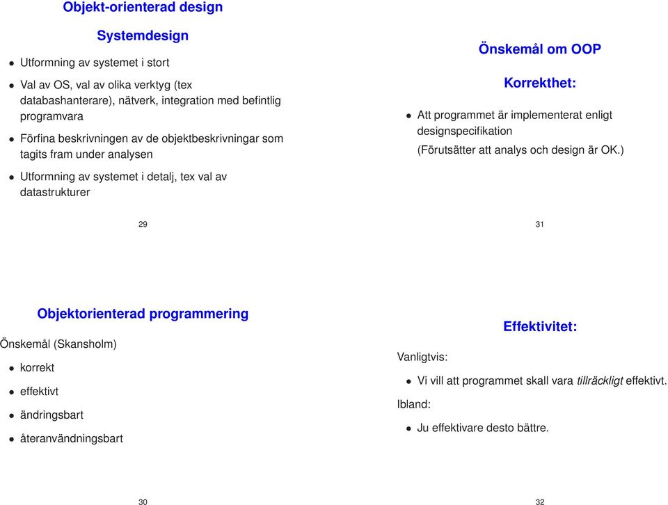 designspecifikation (Förutsätter att analys och design är OK.