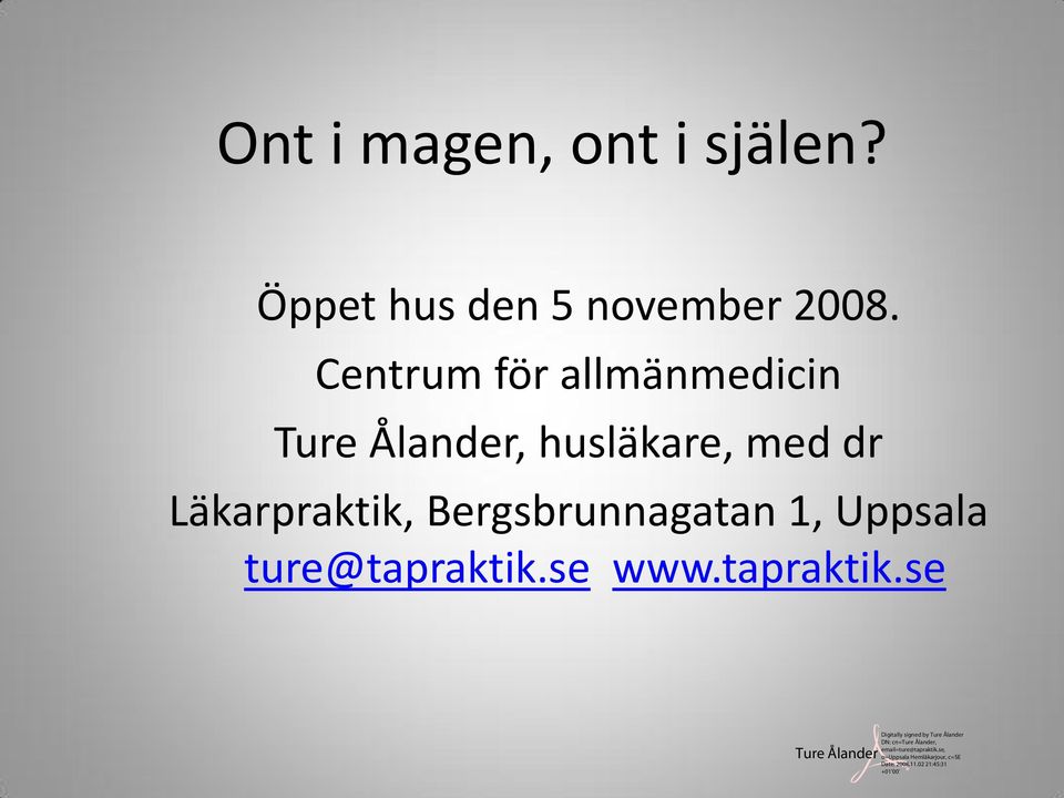 Centrum för allmänmedicin Ture Ålander,