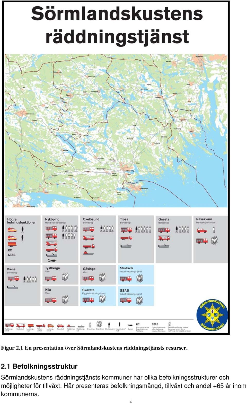 1 Befolkningsstruktur Sörmlandskustens räddningstjänsts kommuner har