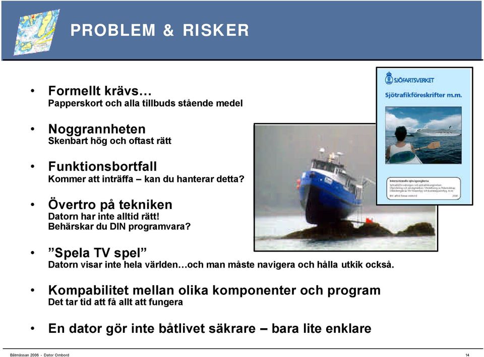 Behärskar du DIN programvara? Spela TV spel Datorn visar inte hela världen och man måste navigera och hålla utkik också.