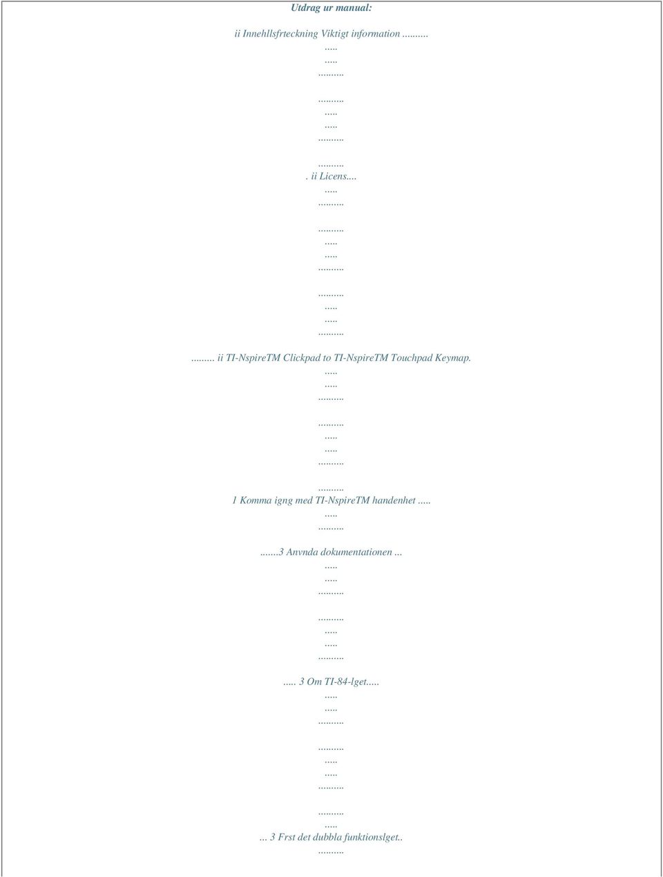 ..... ii TI-NspireTM Clickpad to TI-NspireTM Touchpad Keymap.