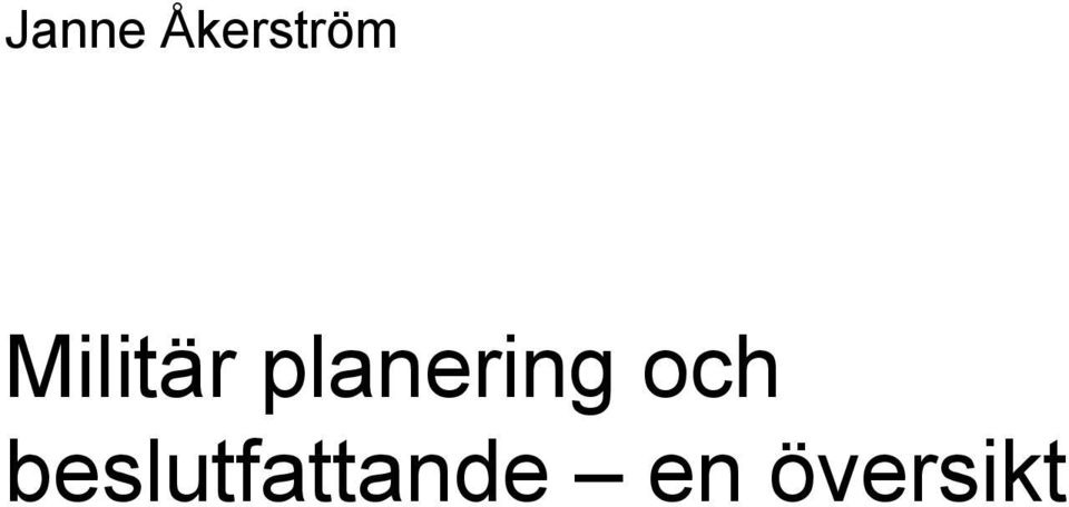 planering och