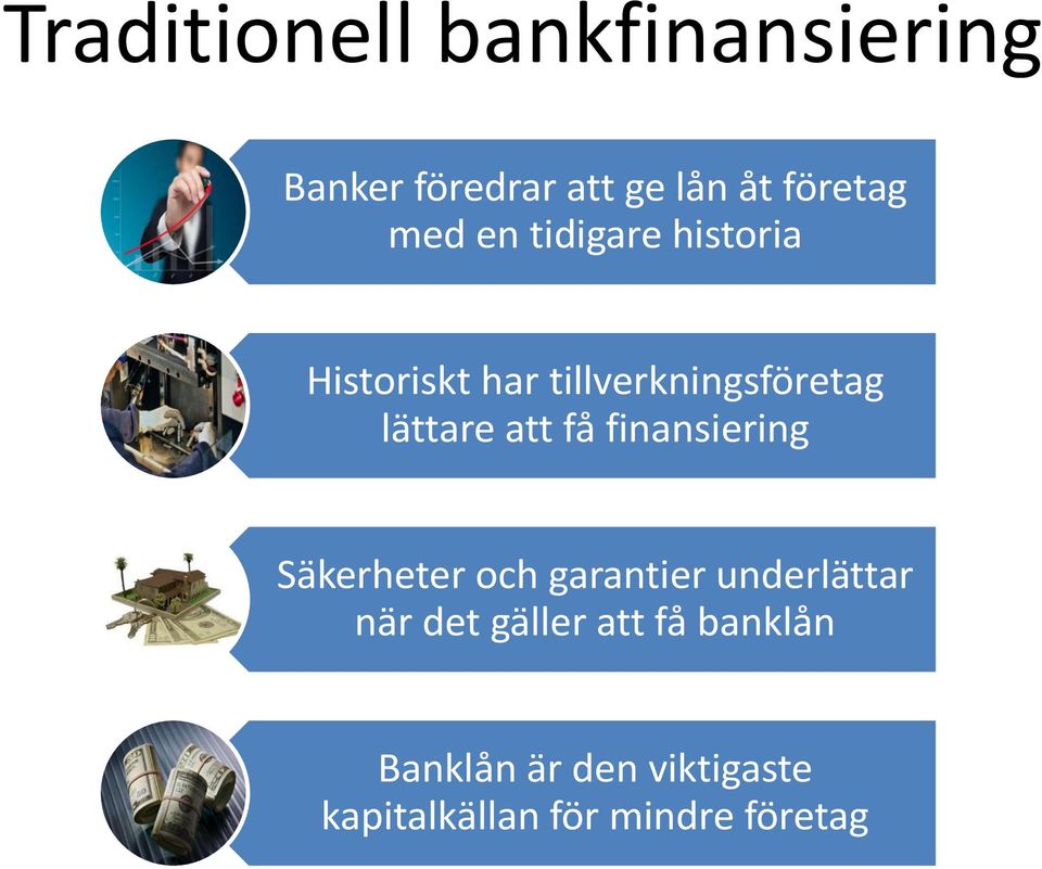 att få finansiering Säkerheter och garantier underlättar när det