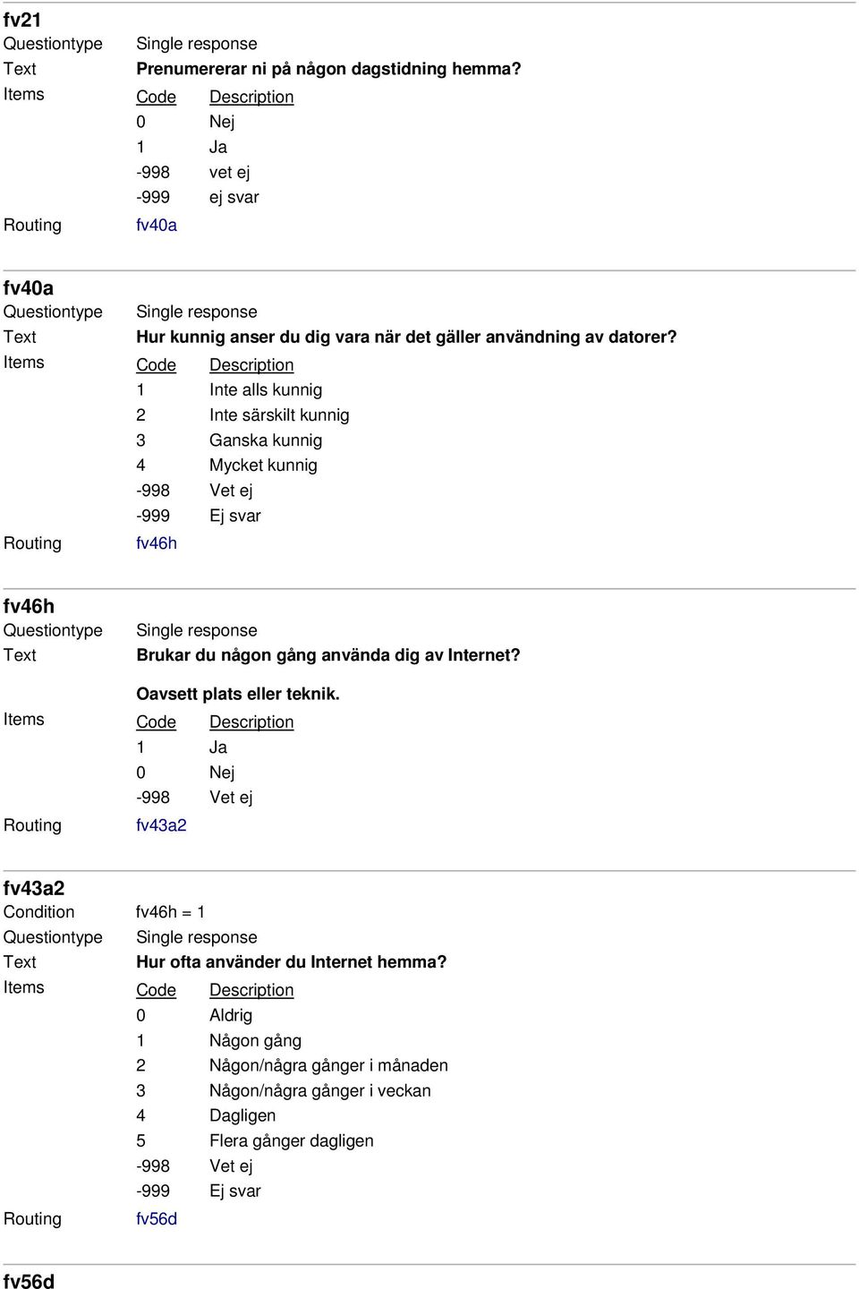 1 Inte alls kunnig 2 Inte särskilt kunnig 3 Ganska kunnig 4 Mycket kunnig fv46h fv46h Single response