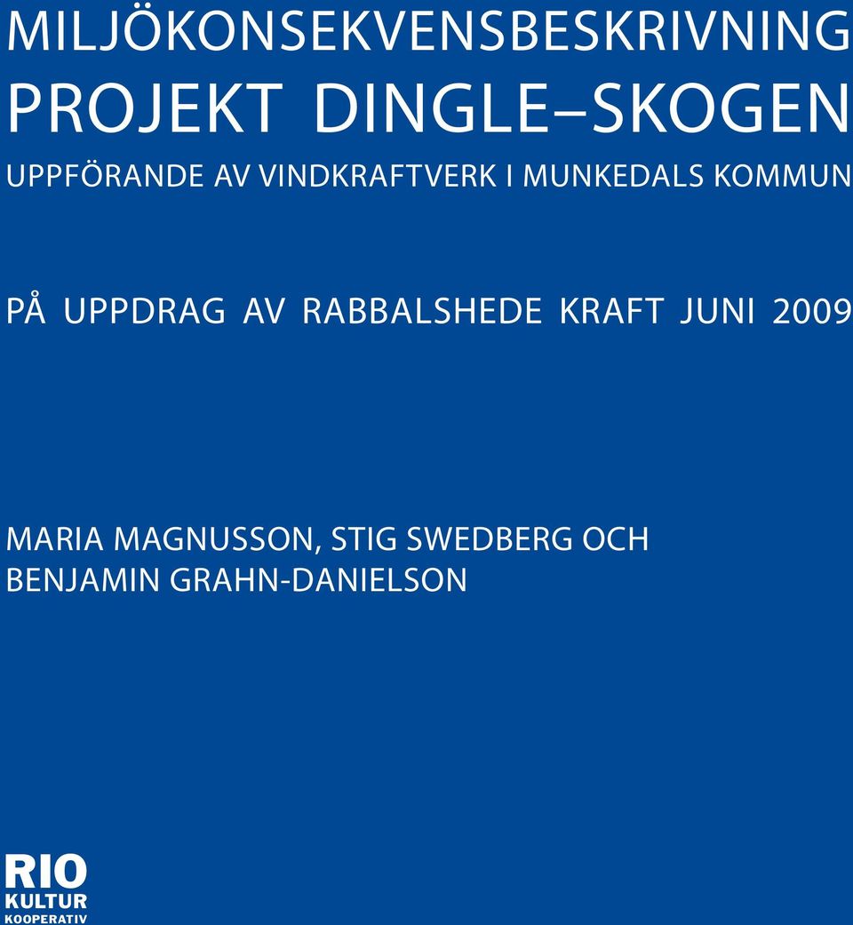 UPPDRAG AV RABBALSHEDE KRAFT JUNI 2009 MARIA