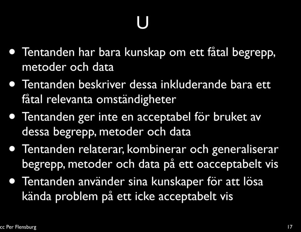 dessa begrepp, metoder och data Tentanden relaterar, kombinerar och generaliserar begrepp, metoder och