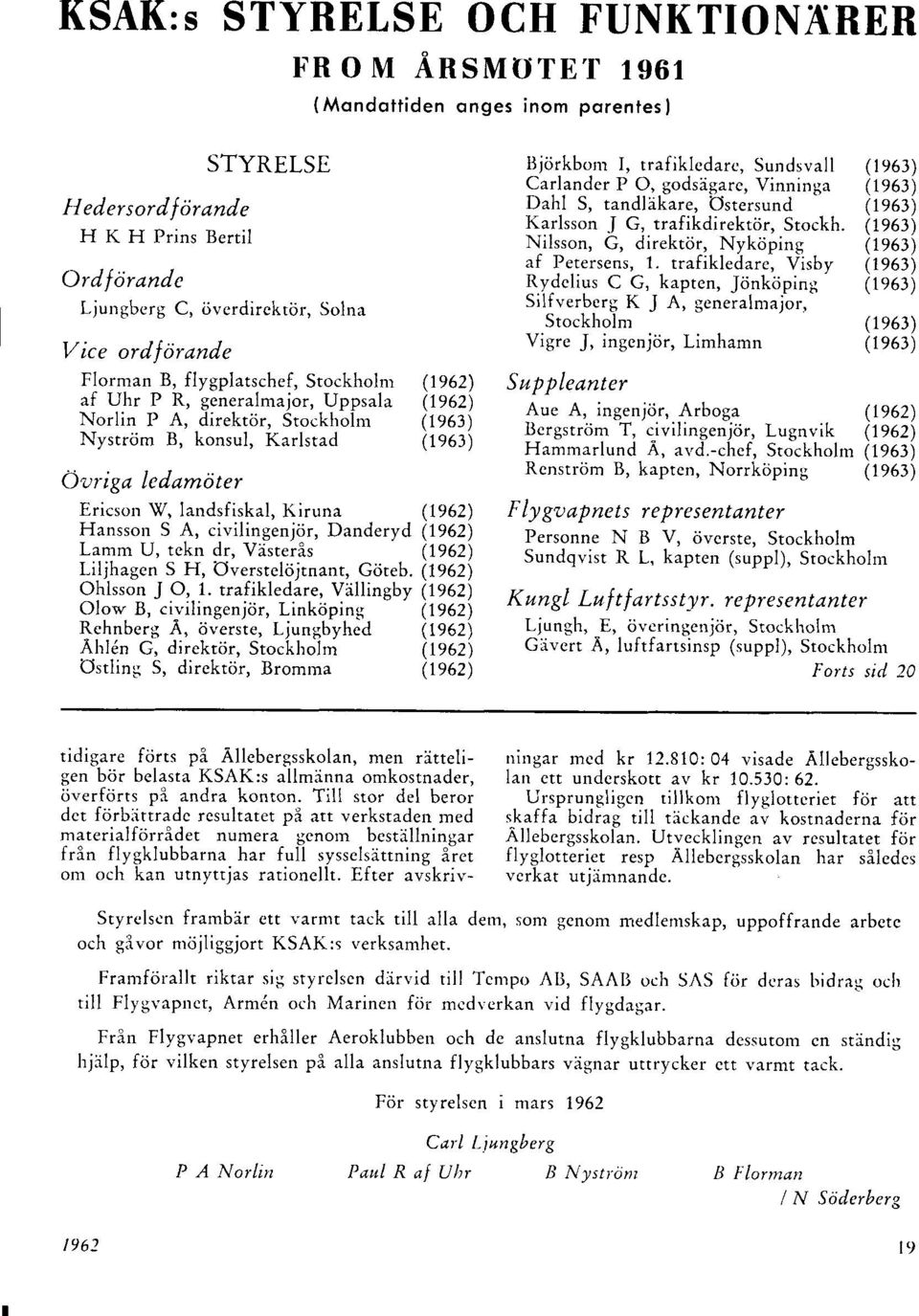 Karlstad (1963) Oariga ledamiiter Ericson V. landsfiskal. Kiruna Hanssorr S A, civilingenj6r, Danderyd Lamm U, tckn dr, Vlsreris Liljhagen S H, Overstelcijtnant, G,iiteb. Ohlsson J O, 1.