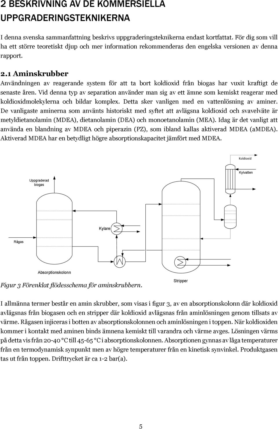 1 Aminskrubber Användningen av reagerande system för att ta bort koldioxid från biogas har vuxit kraftigt de senaste åren.