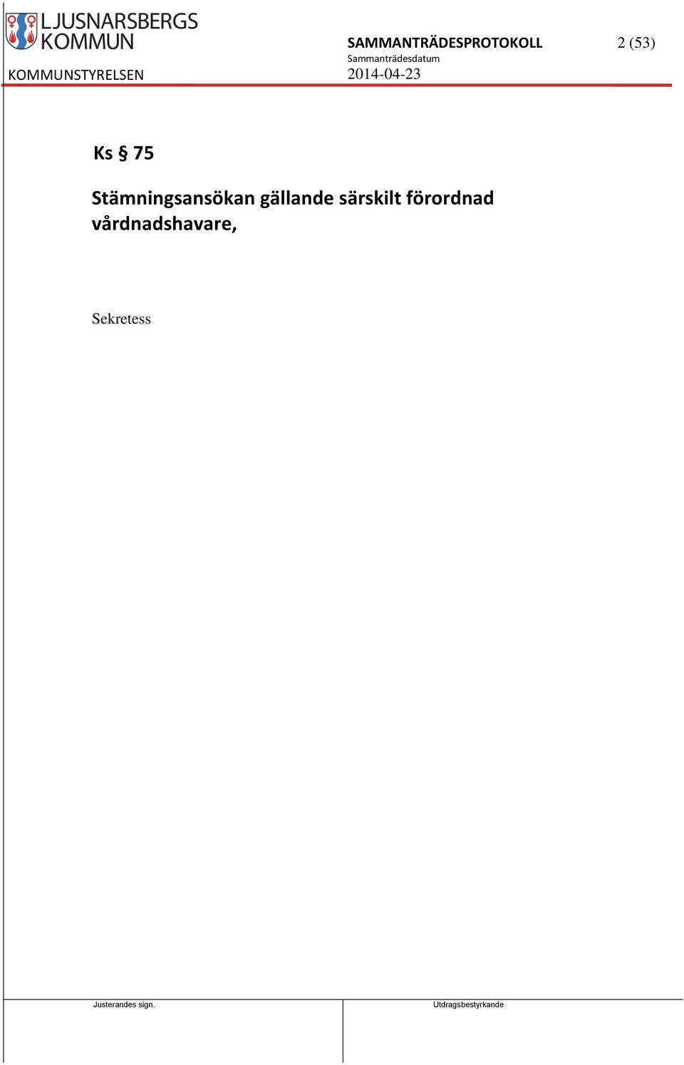 Stämningsansökan gällande