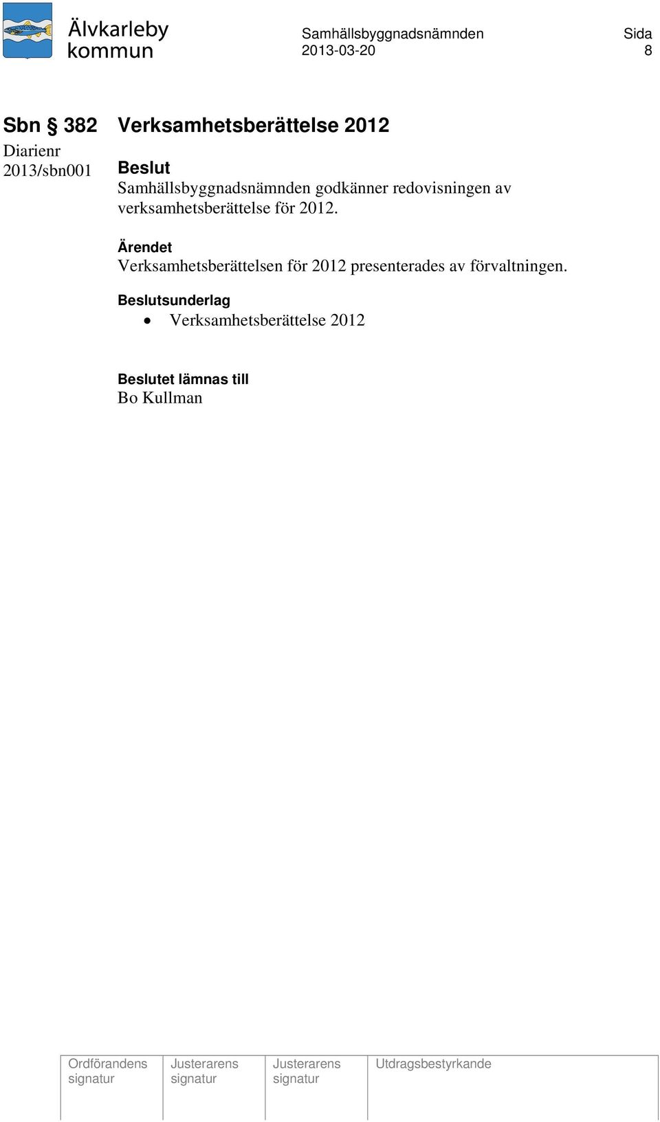 verksamhetsberättelse för 2012.