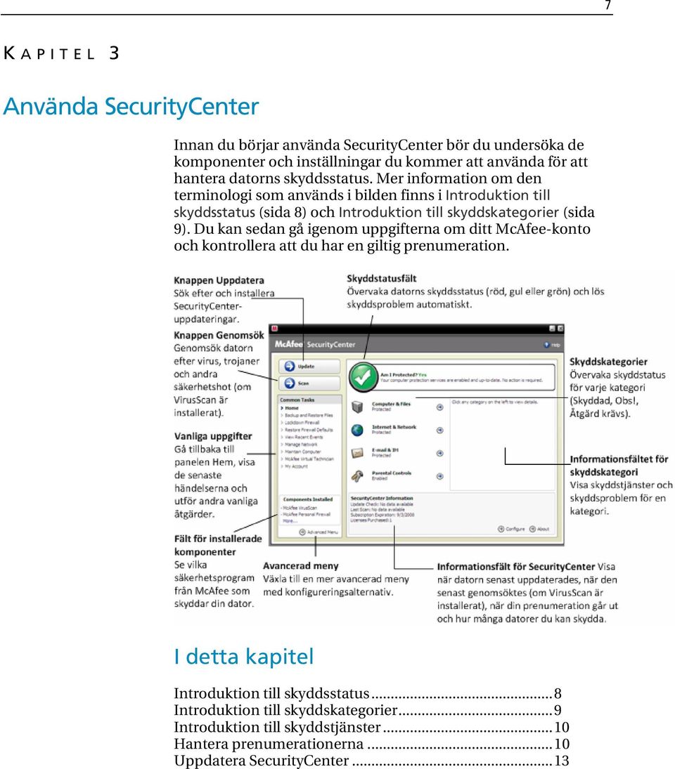 Mer information om den terminologi som används i bilden finns i Introduktion till skyddsstatus (sida 8) och Introduktion till skyddskategorier (sida 9).