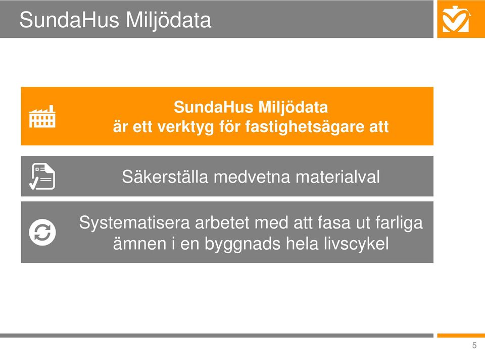 medvetna materialval Systematisera arbetet med