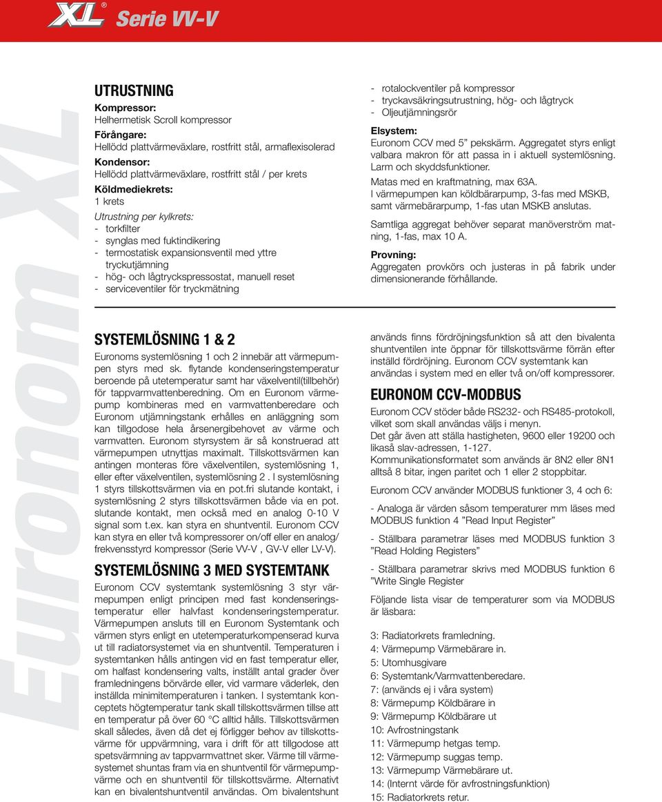 serviceventiler för tryckmätning SYSTEMLÖSNING 1 & 2 Euronoms systemlösning 1 och 2 innebär att värmepumpen styrs med sk.