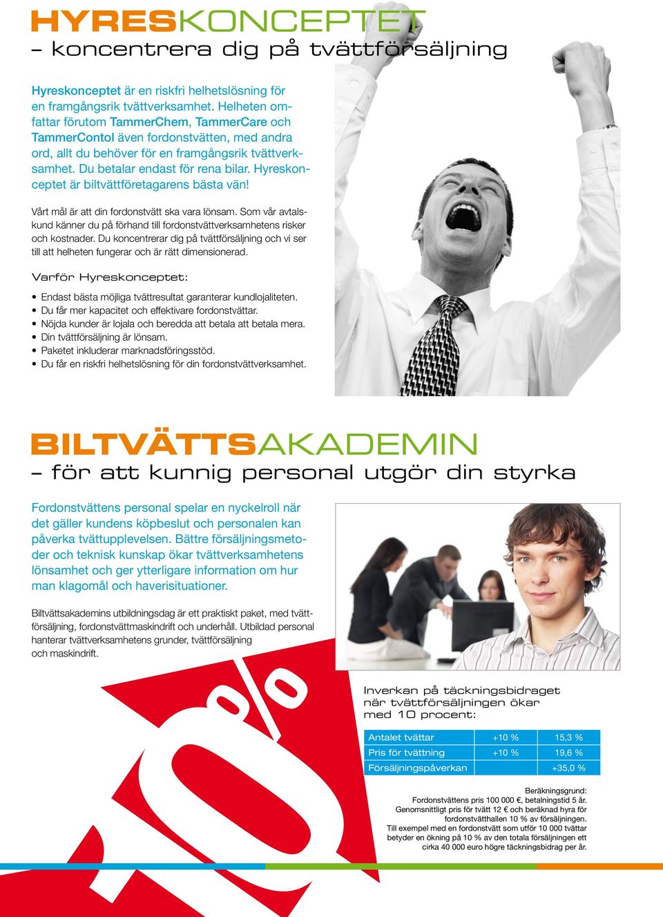 Hyreskonceptet är biltvättföretagarens bästa vän! Vårt mål är att din fordonstvätt ska vara lönsam. Som vår avtalskund känner du på förhand till fordonstvättverksamhetens risker och kostnader.