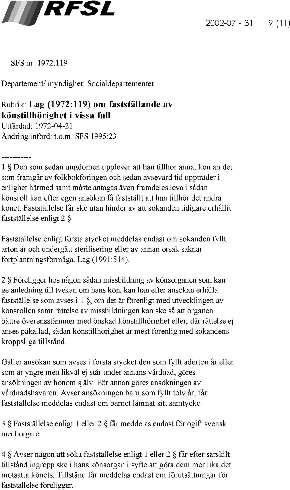 ndighet: Socialdeparteme