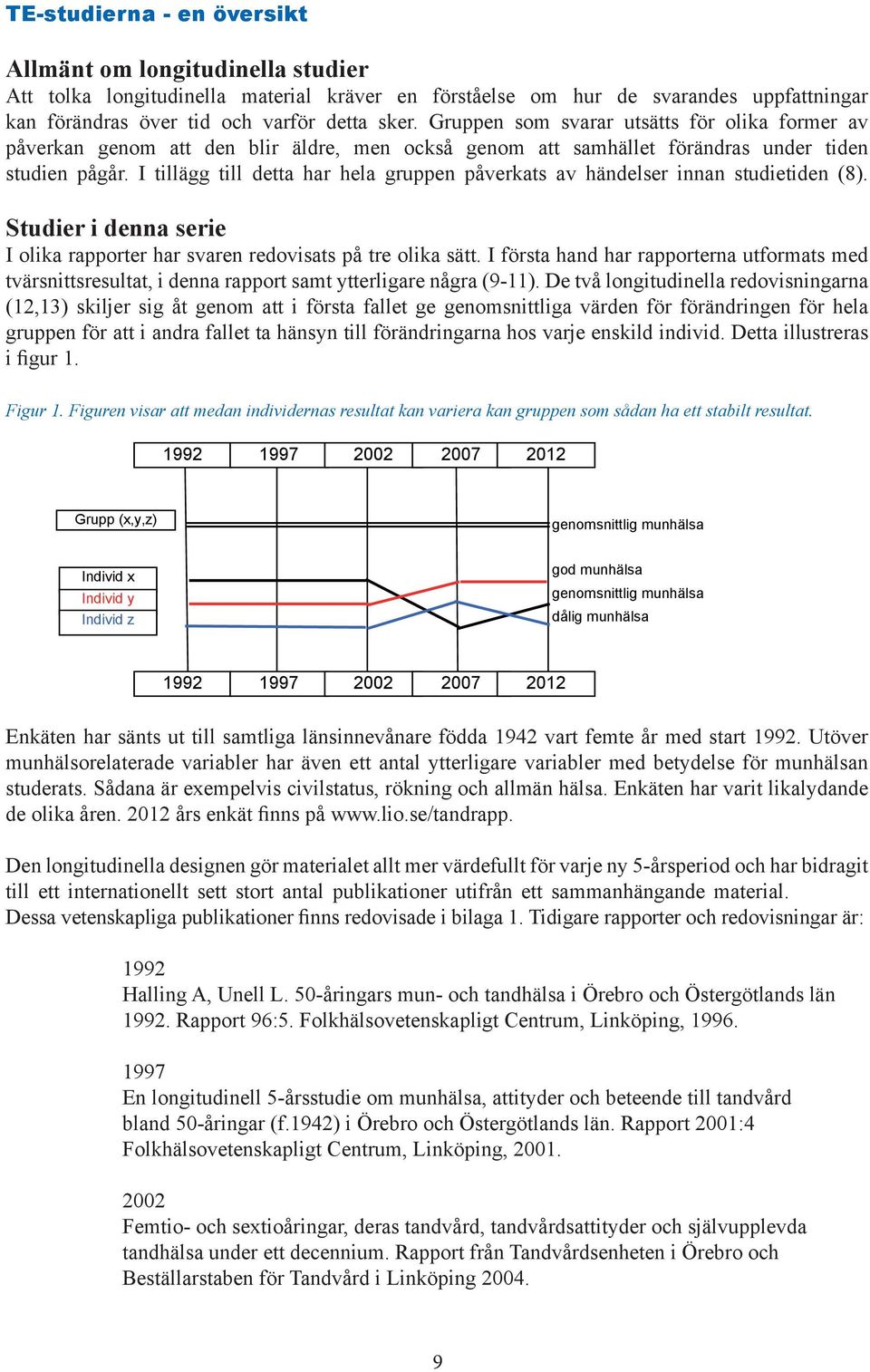 I tillägg till detta har hela gruppen påverkats av händelser innan studietiden (8). Studier i denna serie I olika rapporter har svaren redovisats på tre olika sätt.