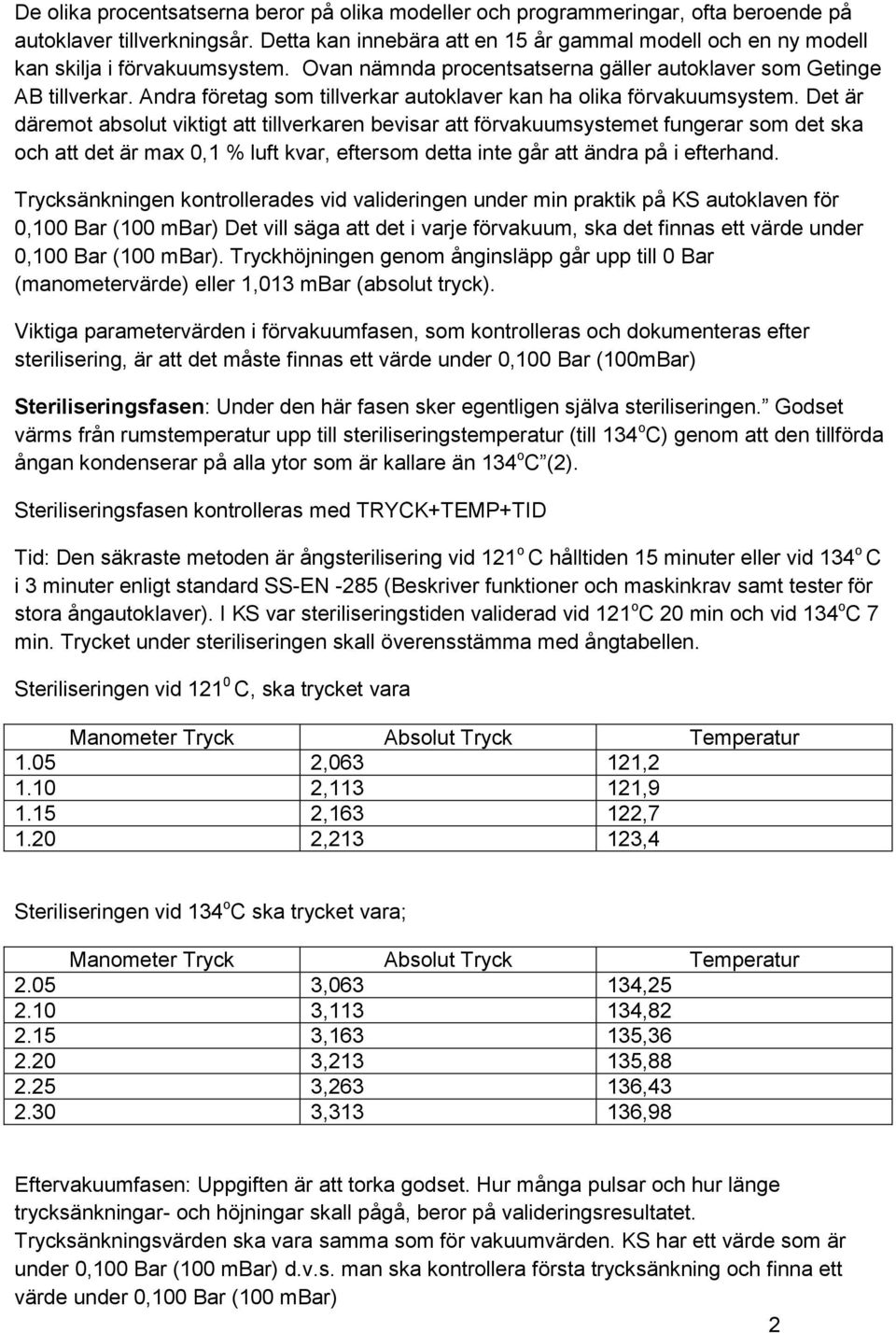 Andra företag som tillverkar autoklaver kan ha olika förvakuumsystem.