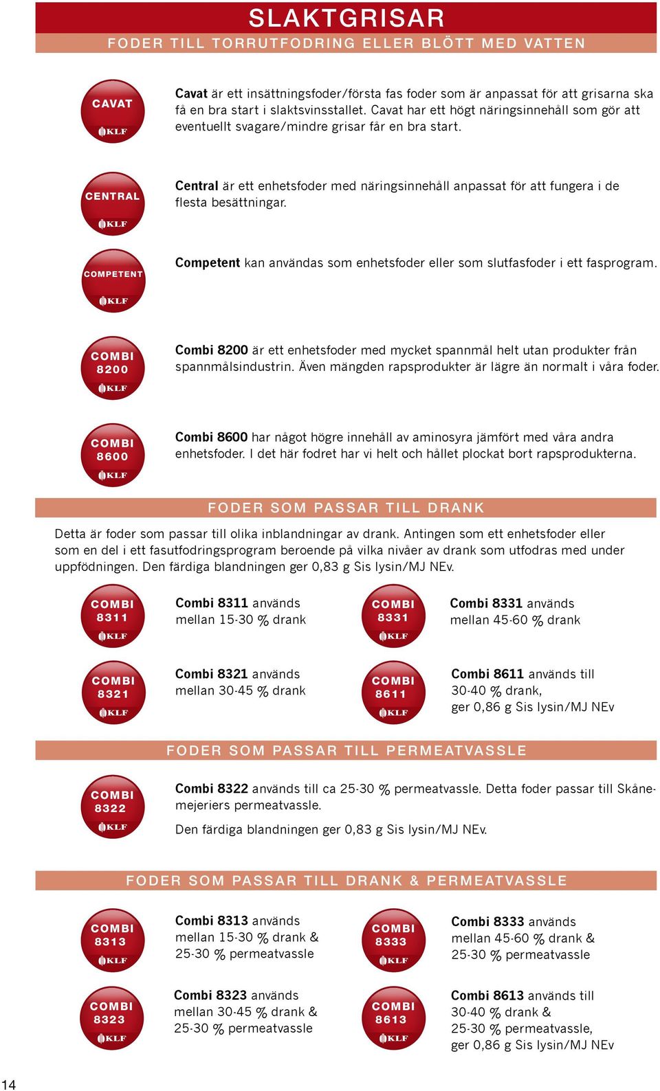CENTRAL Central är ett enhetsfoder med näringsinnehåll anpassat för att fungera i de flesta besättningar. COMPETENT Competent kan användas som enhetsfoder eller som slutfasfoder i ett fasprogram.