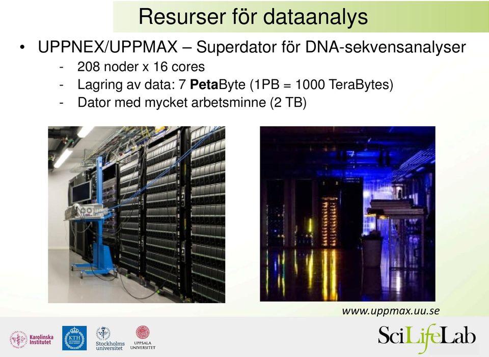 Lagring av data: 7 PetaByte (1PB = 1000 TeraBytes)