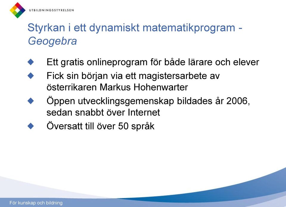 magistersarbete av österrikaren Markus Hohenwarter Öppen