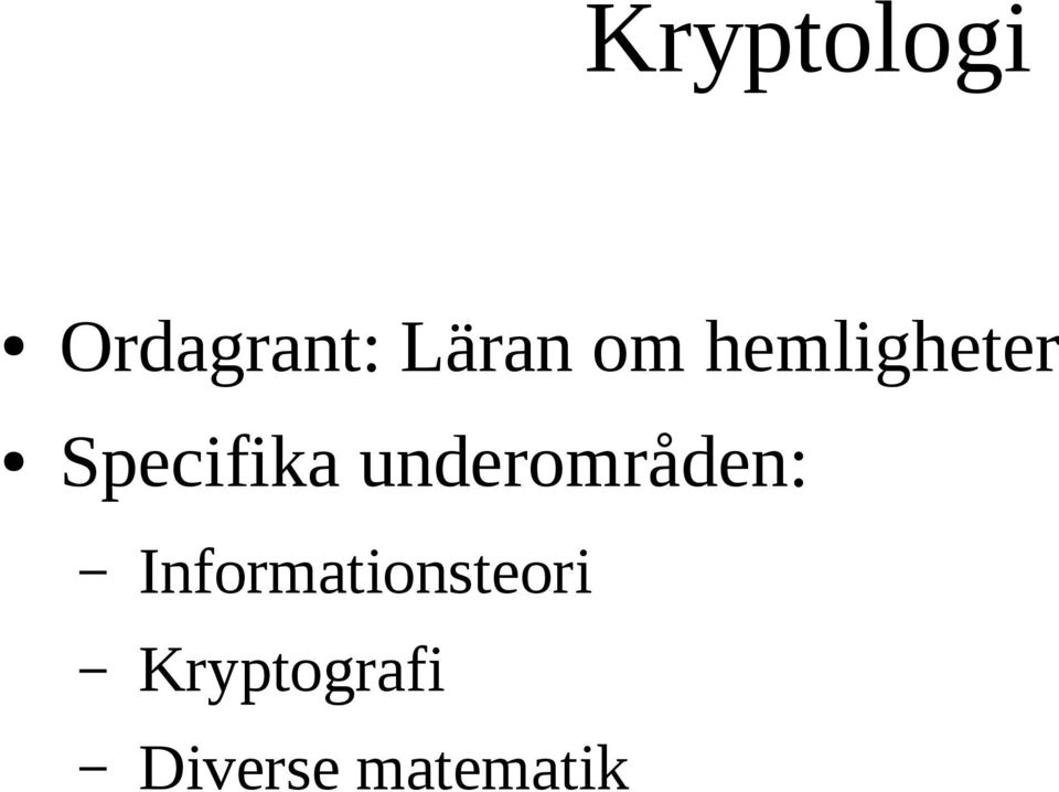underområden: