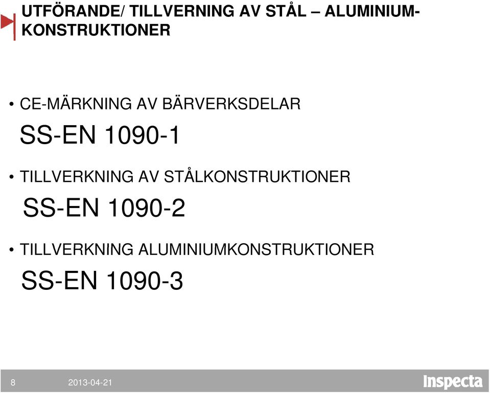 1090-1 1 TILLVERKNING AV STÅLKONSTRUKTIONER SS-EN