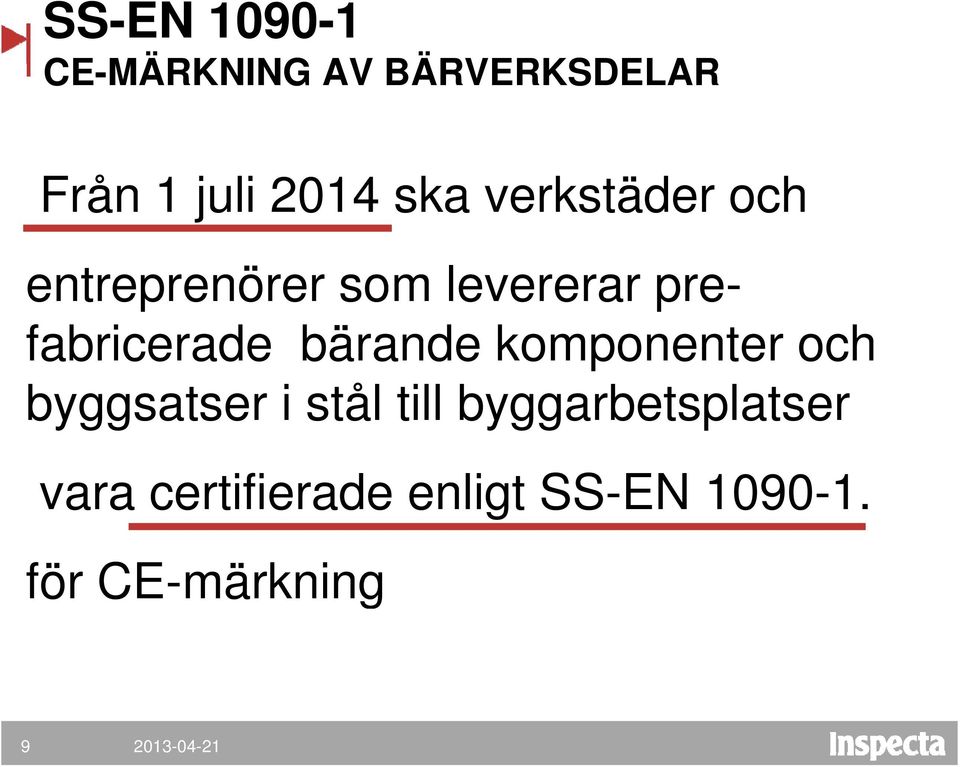 prefabricerade bärande komponenter och byggsatser i stål