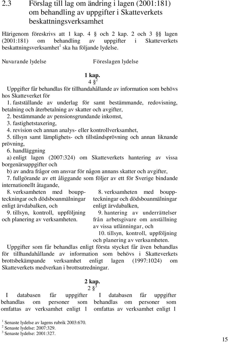 4 2 Uppgifter får behandlas för tillhandahållande av information som behövs hos Skatteverket för 1.