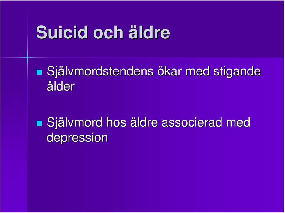 stigande ålder Självmord