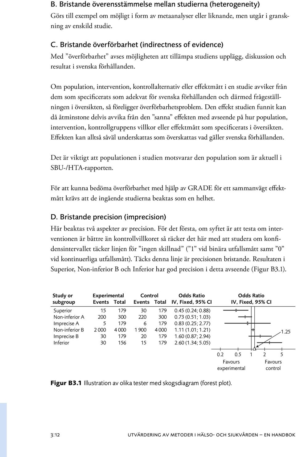 Om population, intervention, kontrollalternativ eller effektmått i en studie avviker från dem som specificerats som adekvat för svenska förhållanden och därmed frågeställningen i översikten, så