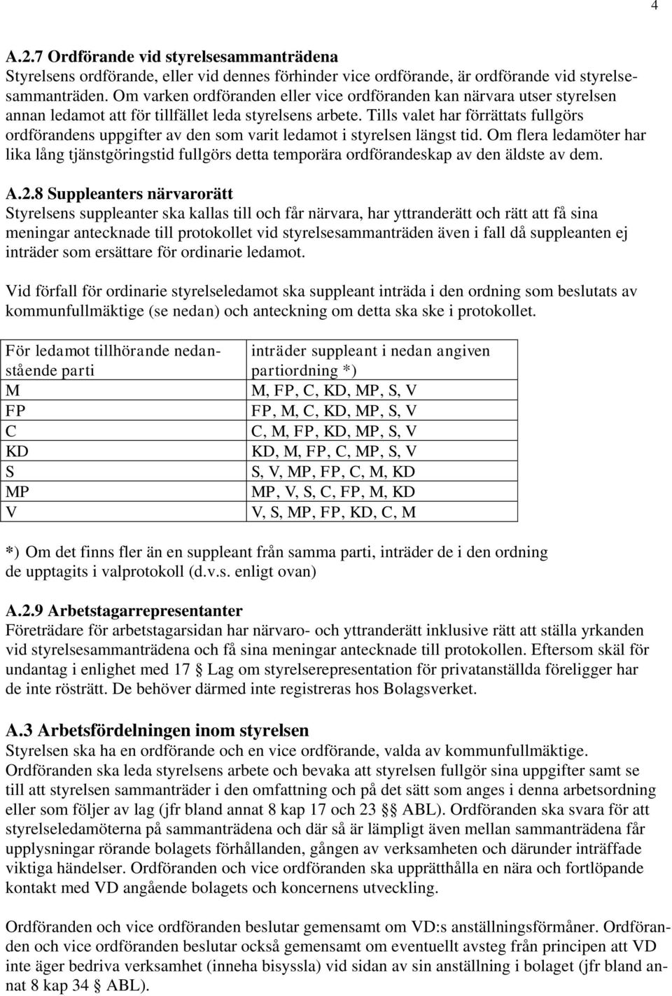 Tills valet har förrättats fullgörs ordförandens uppgifter av den som varit ledamot i styrelsen längst tid.