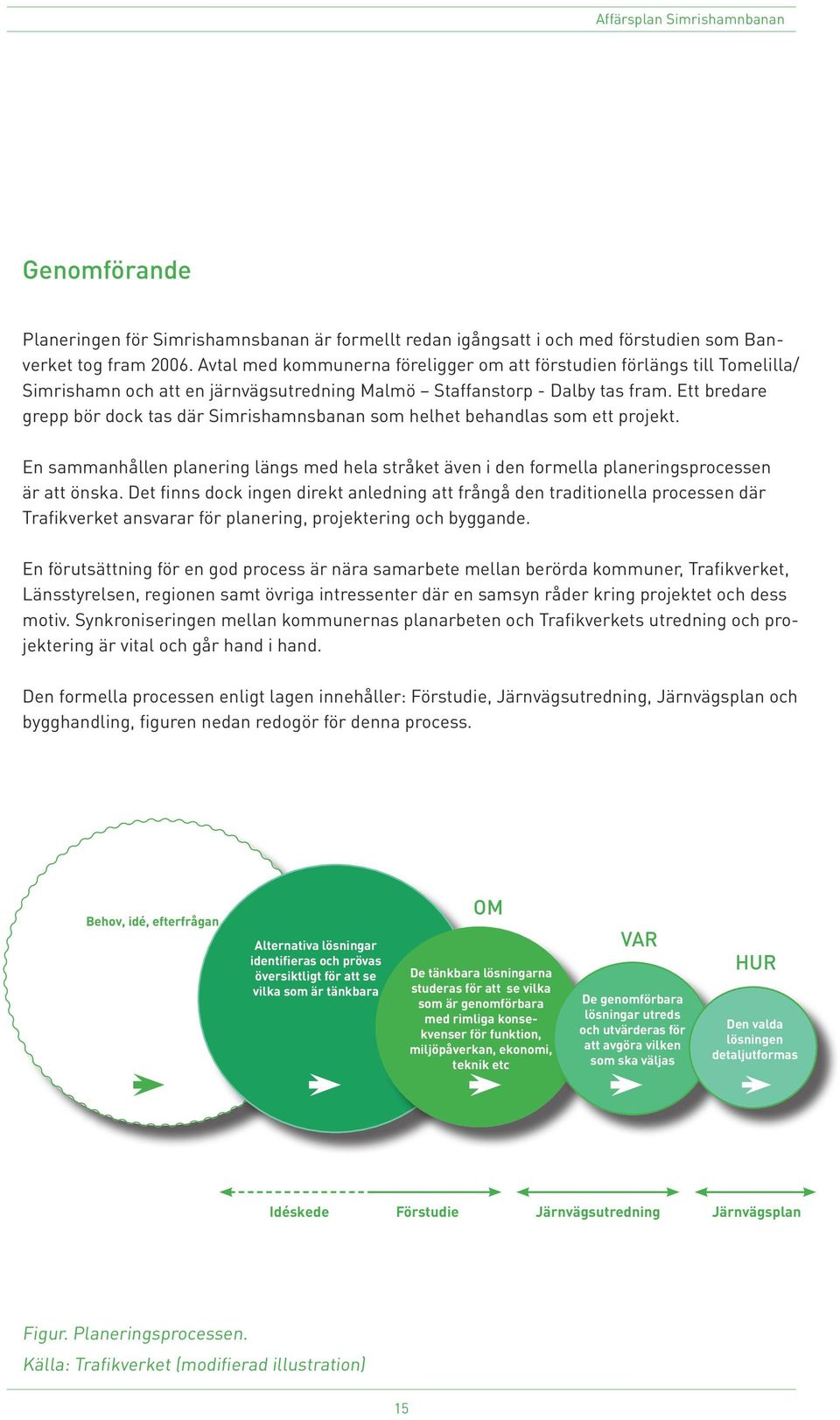 Ett bredare grepp bör dock tas där Simrishamnsbanan som helhet behandlas som ett projekt. En sammanhållen planering längs med hela stråket även i den formella planeringsprocessen är att önska.