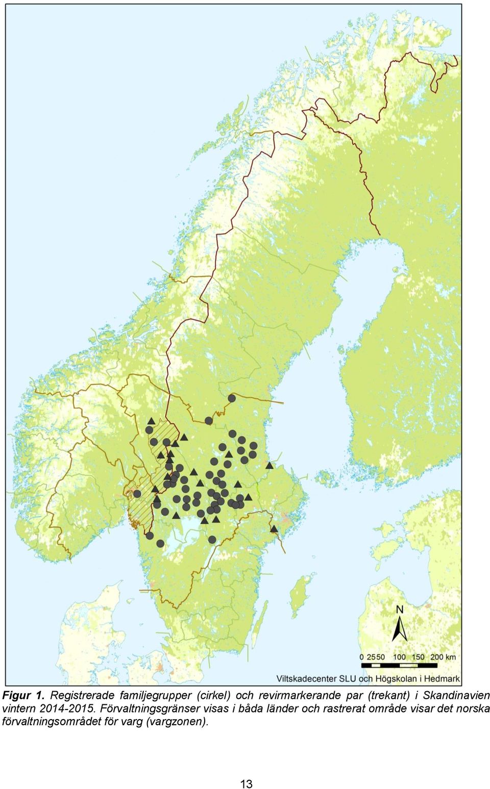 par (trekant) i Skandinavien vintern 2014-2015.