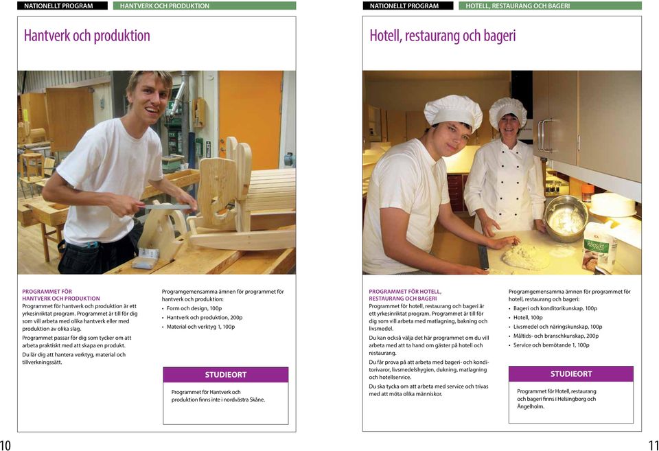 Programmet passar för dig som tycker om att arbeta praktiskt med att skapa en produkt. Du lär dig att hantera verktyg, material och tillverkningssätt.