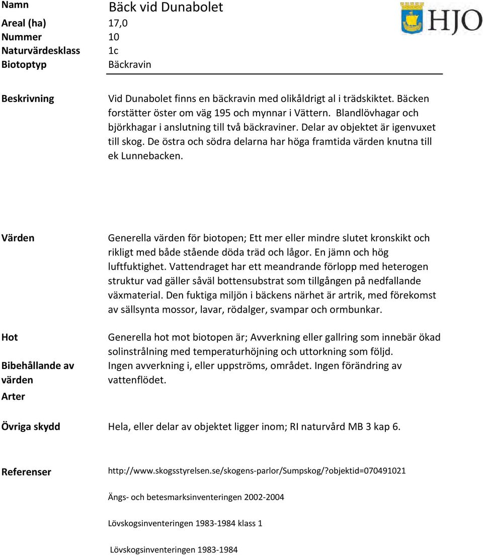 Generella för biotopen; Ett mer eller mindre slutet kronskikt och rikligt med både stående döda träd och lågor. En jämn och hög luftfuktighet.