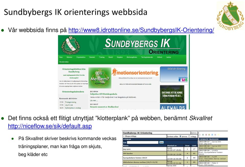 se/sundbybergsik-orientering/ Det finns också ett flitigt utnyttjat klotterplank