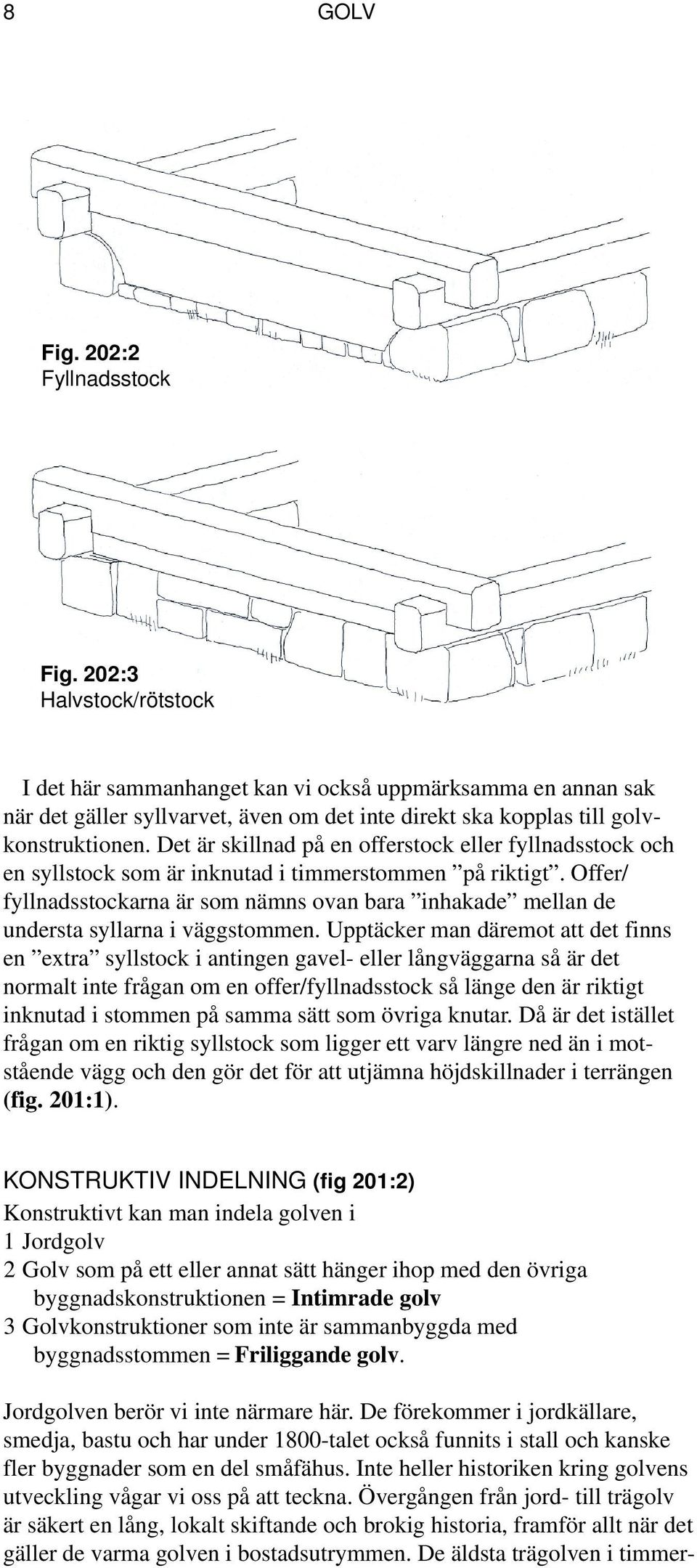 Det är skillnad på en offerstock eller fyllnadsstock och en syllstock som är inknutad i timmerstommen på riktigt.