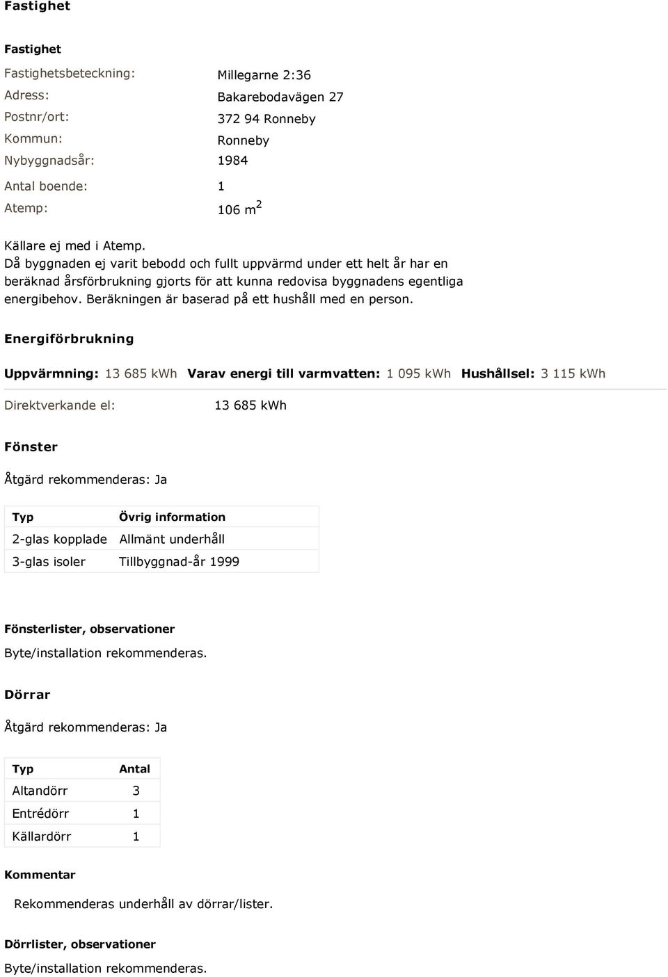 Beräkningen är baserad på ett hushåll med en person.