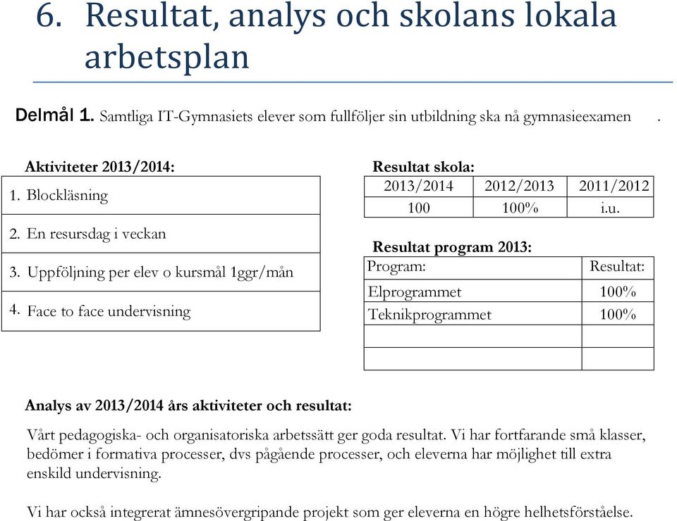 sdag i veckan 2. 3. Uppföljning per elev o kur