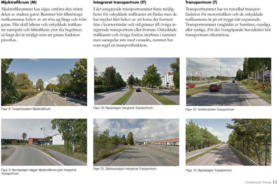 Integrerat transportrum (IT) I det integrerade transportrummet finns möjligheter för oskyddade trafikanter att färdas men de har mycket litet behov av att korsa det bortsett från i kvartersändar och