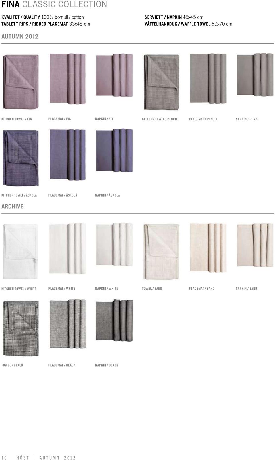 placemat / pencil napkin / pencil kitchen towel / åskblå placemat / åskblå napkin / åskblå kitchen towel / white placemat /