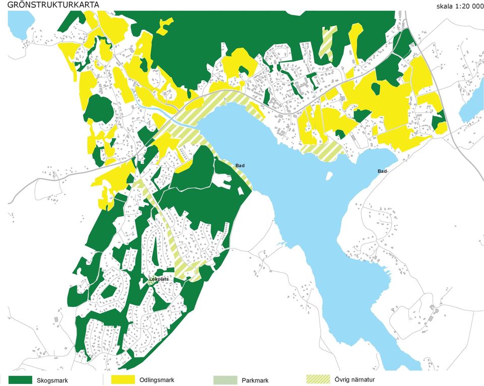 närnatur Parkmark Förklaring för Grönytor Skogsmark Odlingsmark Övrig närnatur