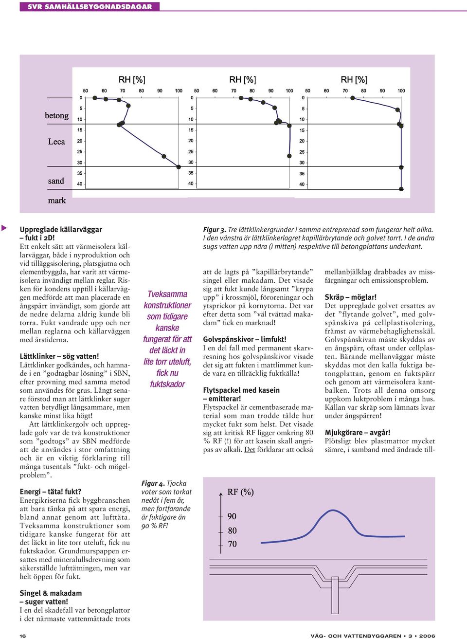 Risken för kondens upptill i källarväggen medförde att man placerade en ångspärr invändigt, som gjorde att de nedre delarna aldrig kunde bli torra.