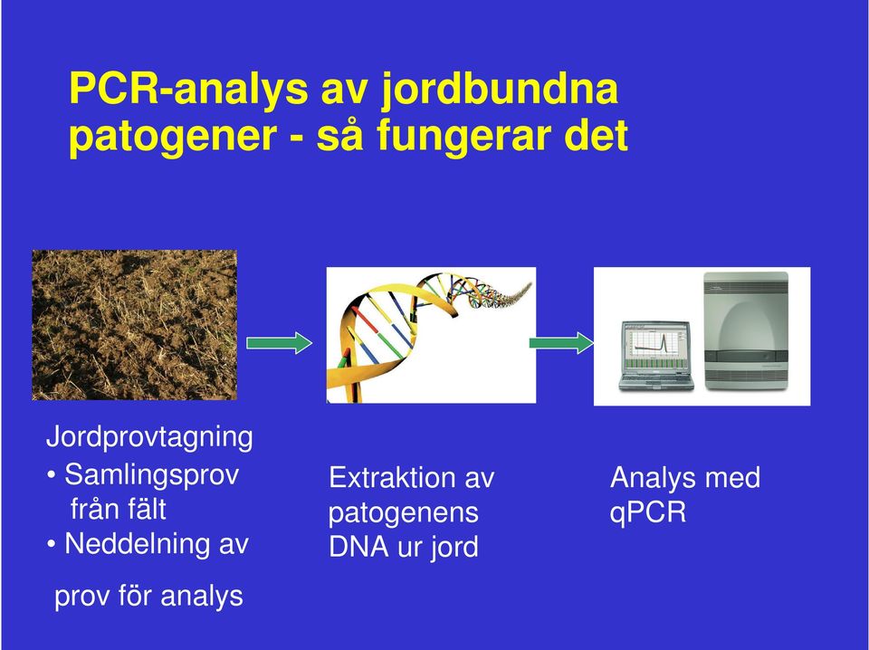 från fält Neddelning av prov för analys